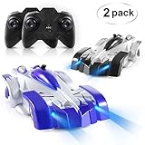 SGILE Remote Control Car Set, Pack of 2 RC Combat Car Rechargeable RC Car Kids Boy Girl Birthday Gift Present Mini Control Dual Mode 360° Rotating Stunt Car LED Head Gravity-Defying