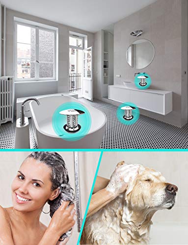 veecom Drain Hair Catcher, Chrome Universal Shower Drain Hair Trap, Anti-Rust & No Mold Bathtub/Sink/Tub Drain Protector Hair Strainer/Snare, Match Drain Sizes from 1.46” to 1.9” - Thumbnail 5