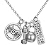 Gmai Beautiful Workout Exercise Weight Lifting Barbell Kettlebell Fitness Silver Fitness Gym Barbell Plate Dumbbell Weight Plate Pendant Jewelry Necklace For Men Women Pendant Necklace