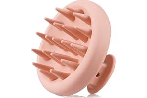 BEAUTLOHAS. Silicone Scalp Massager Shampoo Brush for Shower, Scalp Scrubber with Soft Bristles for Hair Growth & Dandruff Treatment, Wet Dry Hair Massager for All Hair Types of Women (Pink)