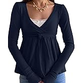 Y2k Fairy Grunge Tops for Women Long Sleeve V Neck Slim Fit Shirts Top Vintage Aesthetic 2000s Girl T Shirts