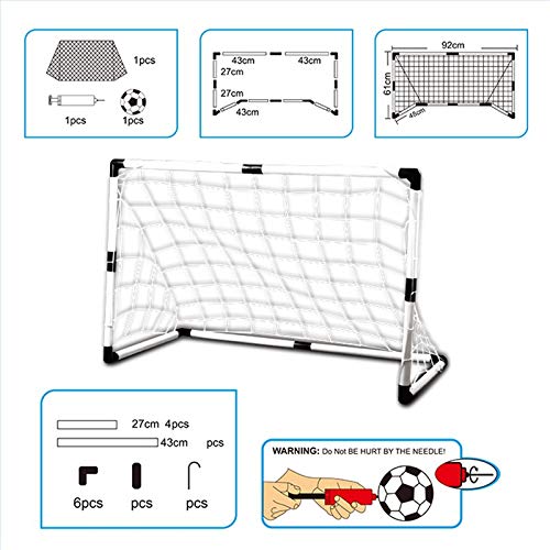 Set of 2 Soccer Goal Net Portable Soccer Goal Set, Plastic Indoor Outdoor Soccer Multi-Sport Net with Hand Pump for Kids Sport Home Game Toy Birthday Gift