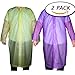 PAXCOO 2 Pcs Reusable Rain Poncho with Hood and Sleeves for Adults