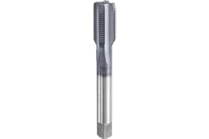 HARFINGTON 1/2"-24 UNS Thread Tap 6542 Cobalt High-Speed Steel TiCN Coated Plug Tap Right Hand Flat Head 4 Straight Flutes Screw Threading Hand Tap