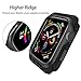 Pierre Case Compatible with Apple Watch Case 44mm, Shock Proof Protective Rugged Smartwatch Cases Scratch Resistant Bumper Cover Replacement iWatch Series 5 4 44mm (Black)