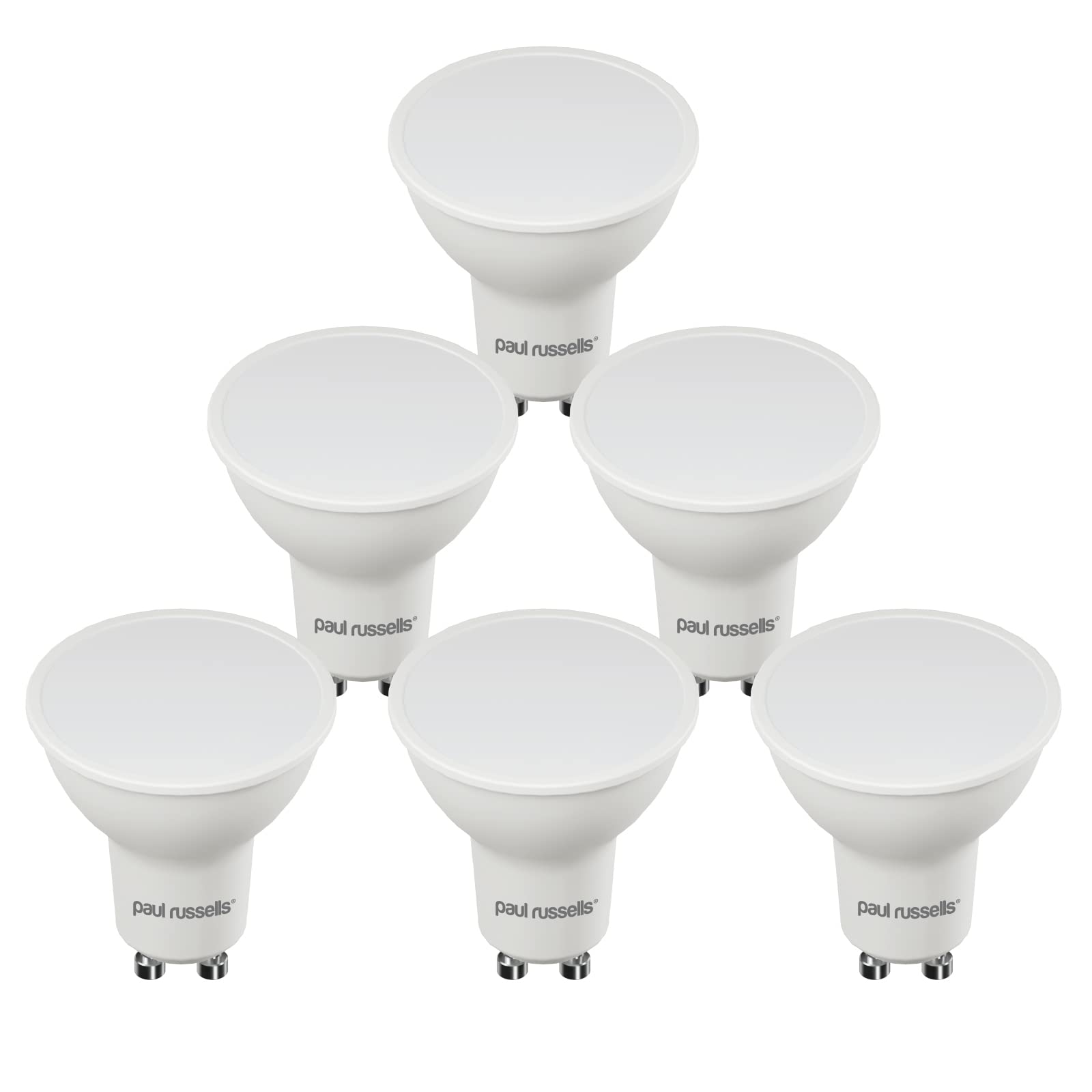 paul russells LED Bulb GU10, 320 lumens, 4W(Equivalent to 35W Halogen), Cool White 4000K, Non Dimmable, Pack of 6