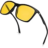 Dollger Square Polarized Night Driving Glasses for Men Women Shades with UV Protection
