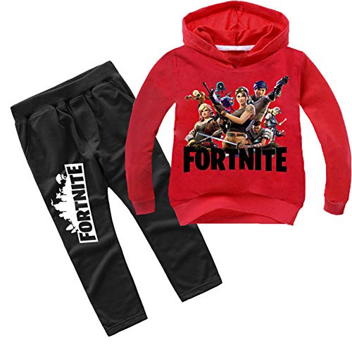 fortnite kid boy girl hoodie crewneck hooded sweatshirt and pant set red 8 10 - fortnite map sweatshirt