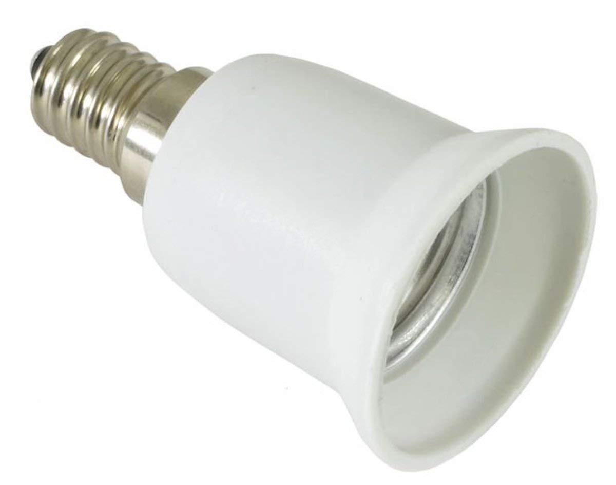 OmniaLaser OL-E14E27 Adapter Converter from E14 to E27, Plastic, 40 Watts, White