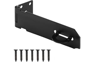 BOODVON Door Lock Hasp Latch, Iron Safety Packlock Clasp Hasp Lock Latch, Extra Thick Gate Lock Hasp with Screws Brushed Finish 1 Pack(5 Inch)