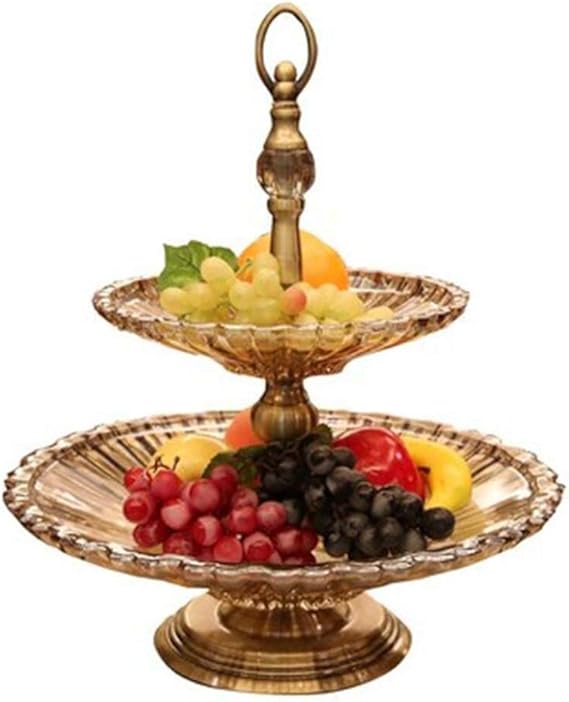 Fruit Tray, European Style Double Layer Crystal Glass