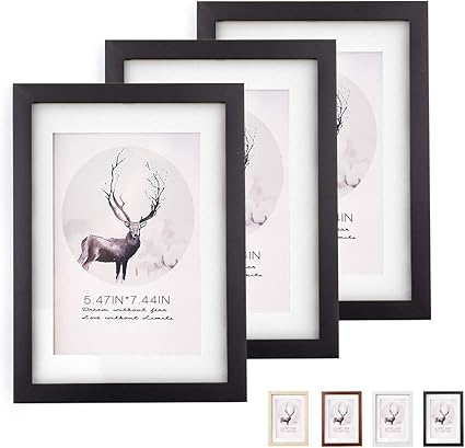 Weiao Cadre Photo Cadre Photo Bois Livre Avec Reglable Support Lot De 3 Cadres Photo En Bois Composite Massif Convient Pour Table Ou Fixation Murale 23 X 33 Cm Noir Amazon Fr Cuisine
