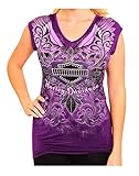 Harley-Davidson Women's Lilac Lust Embellished Crochet Sleeveless Tee, Purple