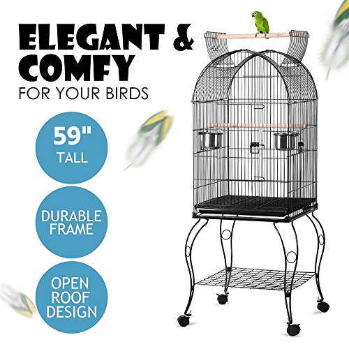 Topeakmart Medium Open Top Parrot Bird Cage for Cockatiels Conures