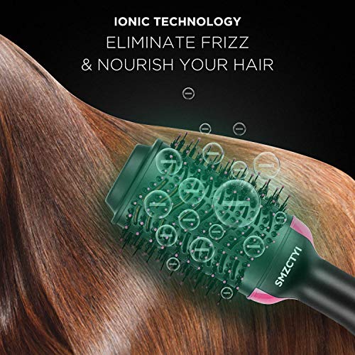 Hair Dryer Brush, SMZCTYI 3 IN 1 Electric One Step Hair Dryer & Volumizer & Styler, Negative Ion Anti-Scald Hot Air Brush, Salon Hair Straightener with Fast Drying & Cool Setting for All Hairstyles