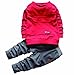 2PCS Baby Boys Girls Cartoon Clothing Set Long Sleeve Shirt and Pants 2Years Red