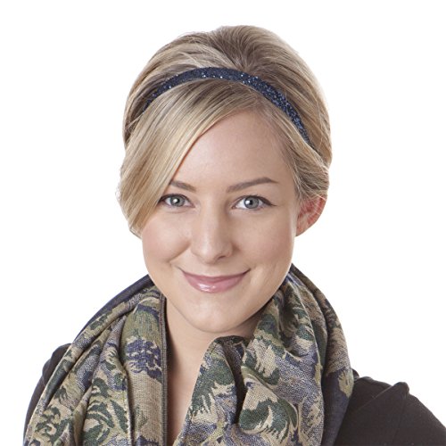 Hipsy Women's Bling Glitter Adjustable No Slip Headband Bulk Gift 10pk (Skinny Neutral 10pk)