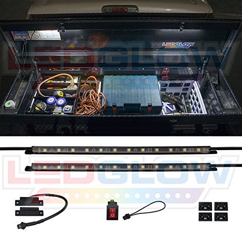 LEDGlow 2pc White Truck Tool Box LED Lighting Kit for Work & Utility Trucks - Universal - 12