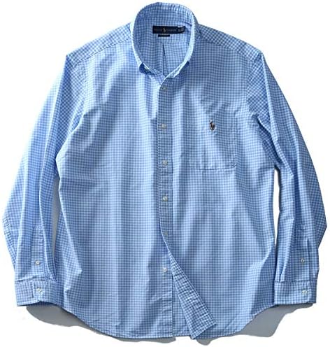 Amazon Polo Ralph Lauren ポロ ラルフローレン チェック柄長袖ボタンダウンシャツ 大きいサイズ メンズ 並行輸入品 240 サックス Xl シャツ 通販