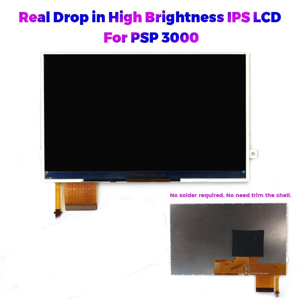 Photo 1 of For PSP3000 Highlight High Brightness Drop in IPS Screen LCD For PSP 3000 No Need Solder Easy to Install