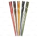 Happy Sales 5 Pairs Spiral Wooden Chopstick Set Multi Color