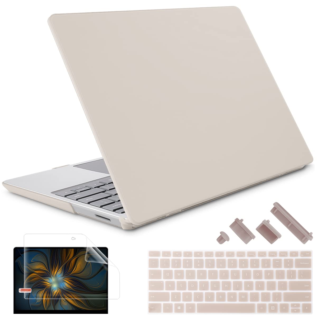 Photo 1 of Lepeoac Compatible with 12.4 inch Microsoft Surface Laptop Go 3/2/1 Models: 1943 2013 (2023 2022 2020 Release), Plastic Hard Shell Case with Keyboard Cover & Screen Protector, Rock Ash
