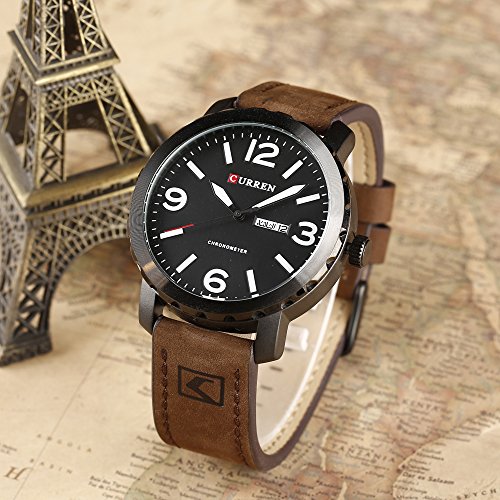 Reloj de Pulsera para Hombre Curren Militray Sport de Cuarzo, Resistente al Agua, de Cuero - Imagen 6