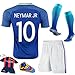 Soccer Kids 2016/2017 Brazil #10 Neymar Jr Away Jersey Football Soccer Kit Kids Sportwear & Shorts & Socks &Key Chain &Face Cloth 3-12 YRS