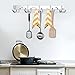 OUNONA Wall Mount Hook Rack, Stainless Steel Coat Rack Coat Hooks with 5 Heavy Duty Hanger Hooks,Hook Rail for Towel Bag Clothes,17.32-Inch