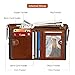 Mens Wallet, Minimalist Vintage Cowhide Leather Wallet With Coin Zipper Pocket (Brown)