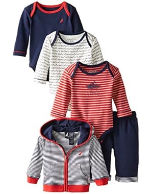 Nautica Baby Boys' Four Piece Vest, Pant, and Tie Set