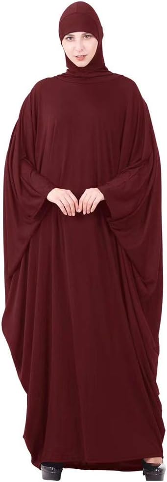 Women's One-Piece Prayer Dress Muslim Abaya Dress Islamic Maxi Abaya Kaftan with Hijab