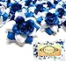 (24) Silk Two-tone Blue Roses Flower Head - 1.75