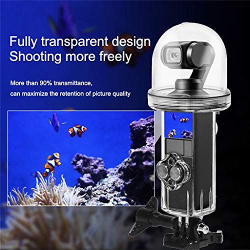 Efaster Sports Camera Waterproof Housing Case Protective Cover,Protective Underwater Diving Shell 60 Meters Waterproof Housing Case for DJI OSMO Pocket Camera (Clear)