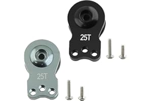 JINOARC 2Pcs Aluminum 25T Servo Saver 3 Holes Adjustable Hi-Torque Servo Horn for ARRMA Voltage Traxxas Slash 2wd RC Vehicles Car