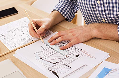 Clear Plastic Rulers 2 Pack 12- Inch 6- Inch Straight Ruler Measuring Tool for Classroom, Home, Office, Architecture, Sewing | 2 Scale cm & INCH