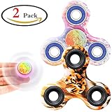 GeMoor 2 Pack Colorful Hand Tri-Spinners Fidget Toy Stress Reducer Steel Bearing for Adult, Kids-Great for Anxiety, Autism, ADHD and Quit Smoking