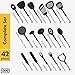 Klee Stainless Steel and Nylon Complete Kitchen Utensil Set - 42 Pieces Heat Resistant, Plastic Free, Non-Toxic, Food Safe Kitchen Essentials for Home, Business and Camping (Black Matte)