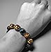 Bella.Vida Mens Handmade Adjustable Braided 12mm Natural Lava Stones and Hawks Eye Bead Bracelet
