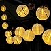 Lantern Solar String Lights, Innoo Tech Outdoor Globe Lights 14.4ft 20 LED Warm White Fabric Ball Christmas Lights for Garden Path Party