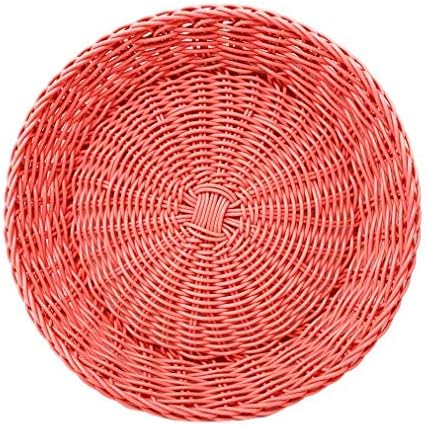 Northeast Home Goods Bright Woven Polypropylene Paper Plate Holder (Peach)