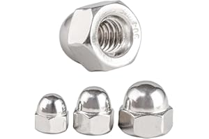 QWUEE M12-1.75 Acorn Hex Cap Dome Head Nuts, 304 Stainless Steel 18-8, Bright Finish,3 Pcs
