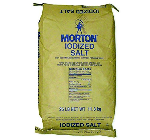 Morton Iodized Table Salt, Bulk 25 Lb. Case