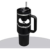 LXDAZSX 40OZ Jack Tumbler Stainless Steel Water Bottle Travel Mug Iced Coffee Cup with Handle Straw Lid Insulated Reusable Hot Cold Beverages Tumbler Frown