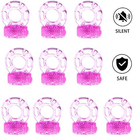 10pcs/Vibration Delay Ring Silicone Massage Ring (Pink)