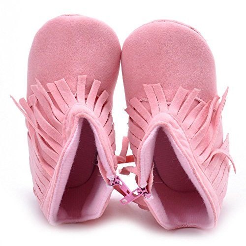 Estamico Baby Girls Cowboy Tassel Boots Pink US 4