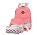Veenajo Casual Lightweight Canvas Backpacks Cute Dot Bookbag Shoulder Bag School Backpack for Teen