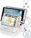 NONYTECH USB Charging Station–Universal Fast Multiple Device Docking Charger & Stand Organizer For Cell phone iPhone, Samsung, LG, Android, Smart Watch, ipad, Tablet,With 4x2.4A Ports-BONUS 4 Cables