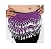 Buy Home Chiffon Dangling Gold Coins Belly Dance Hip Skirt Scarf Wrap Belt (Purple)