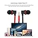 Earbuds with Microphone, Vogek Bass In-Ear Headphones Earphones with S/M/L Earbuds and Built-in Mic, Phone Control for Apple iPhone, Samsung, Android Phone and More - Red Black
